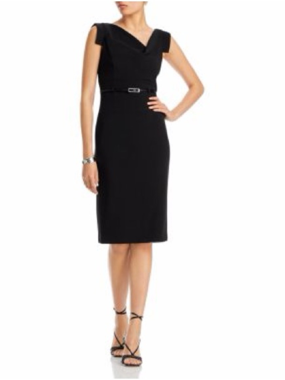 Black Halo Jackie O Black Midi Sheath Dress